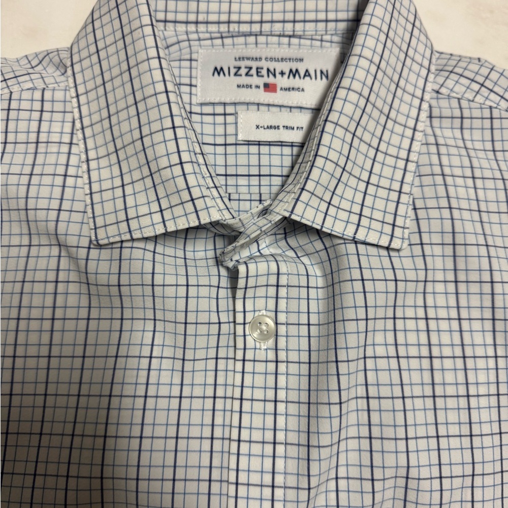 Mizzen+Main Men's Blue Checkered Shirt